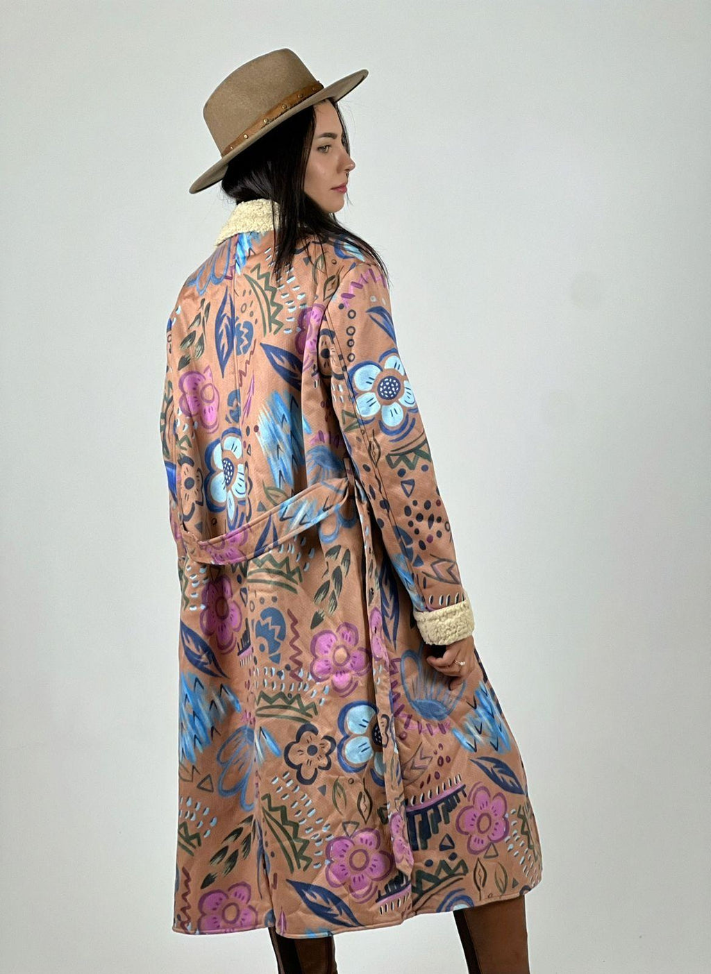 Abrigo Estilo Italiano Diseño Flores