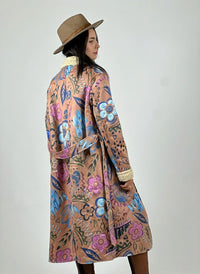 Abrigo Estilo Italiano Diseño Flores