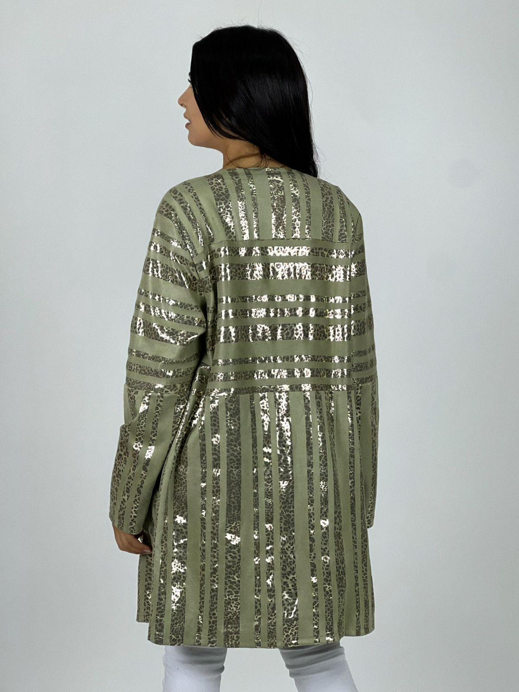 Chaqueta Gamuza Líneas Brillantes