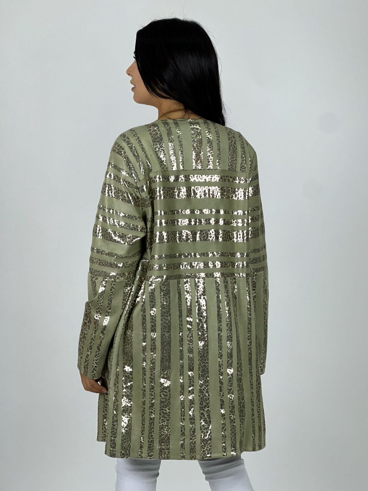 Chaqueta Gamuza Líneas Brillantes