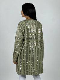 Chaqueta Gamuza Líneas Brillantes