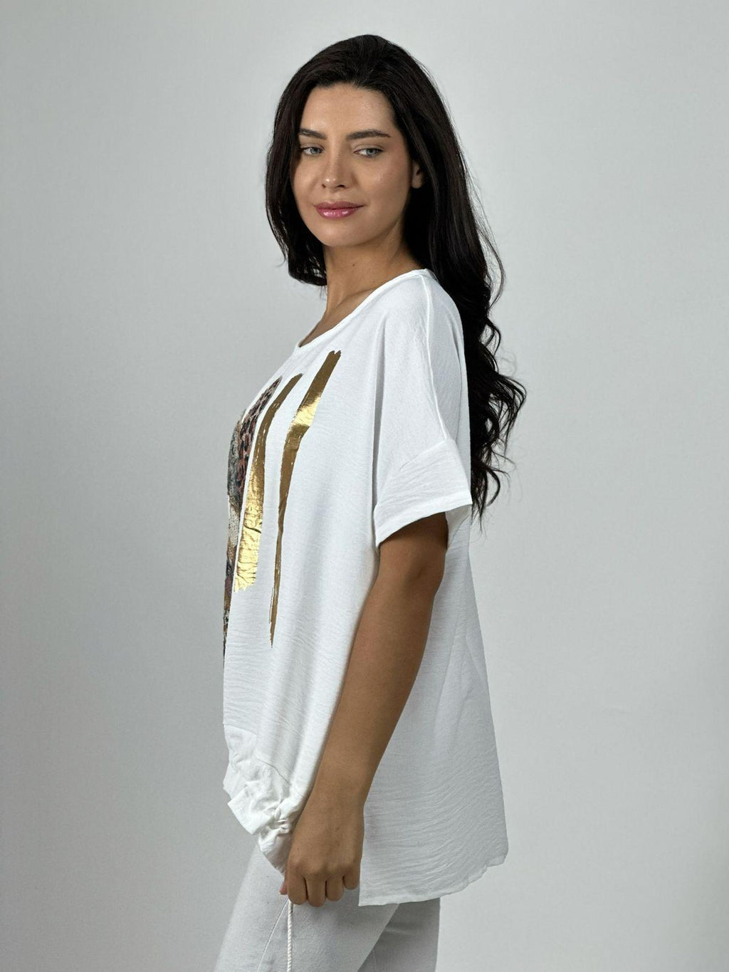 Polera Crepé 3 Corazones Print