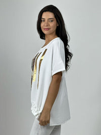 Polera Crepé 3 Corazones Print