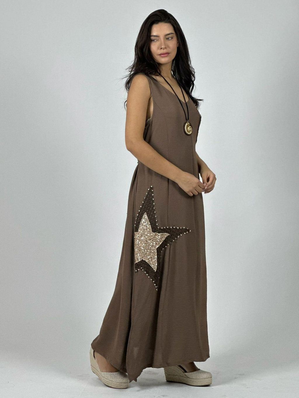 Vestido Crepé  Estrella Brillante