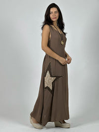 Vestido Crepé  Estrella Brillante