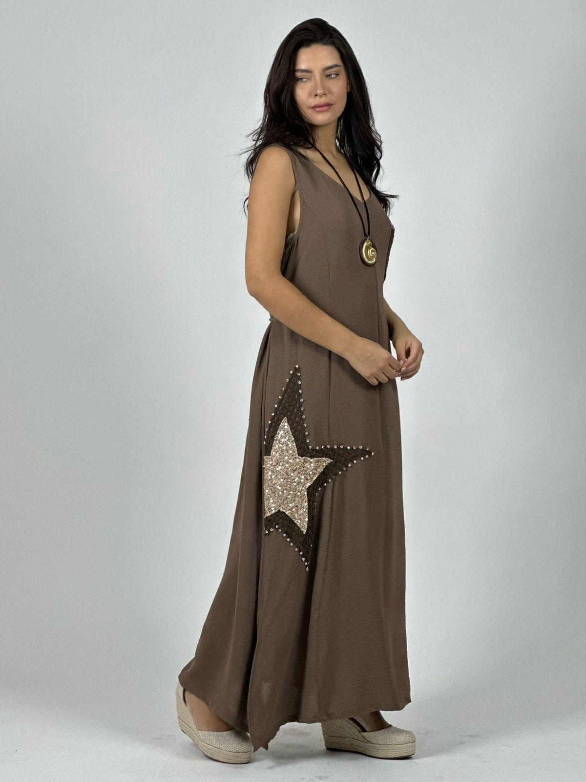 Vestido Crepé  Estrella Brillante