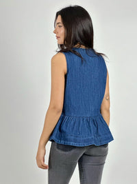Blusa Mezclilla Faroleo con Amarras