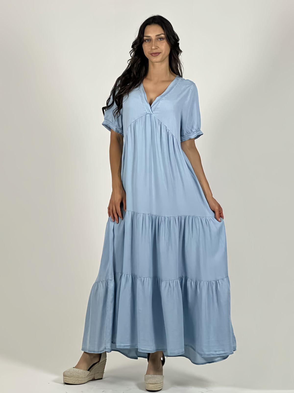 Vestido Mezclilla Seccionado Cuello V