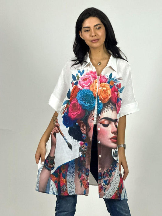Blusón Lino Frida Kahlo