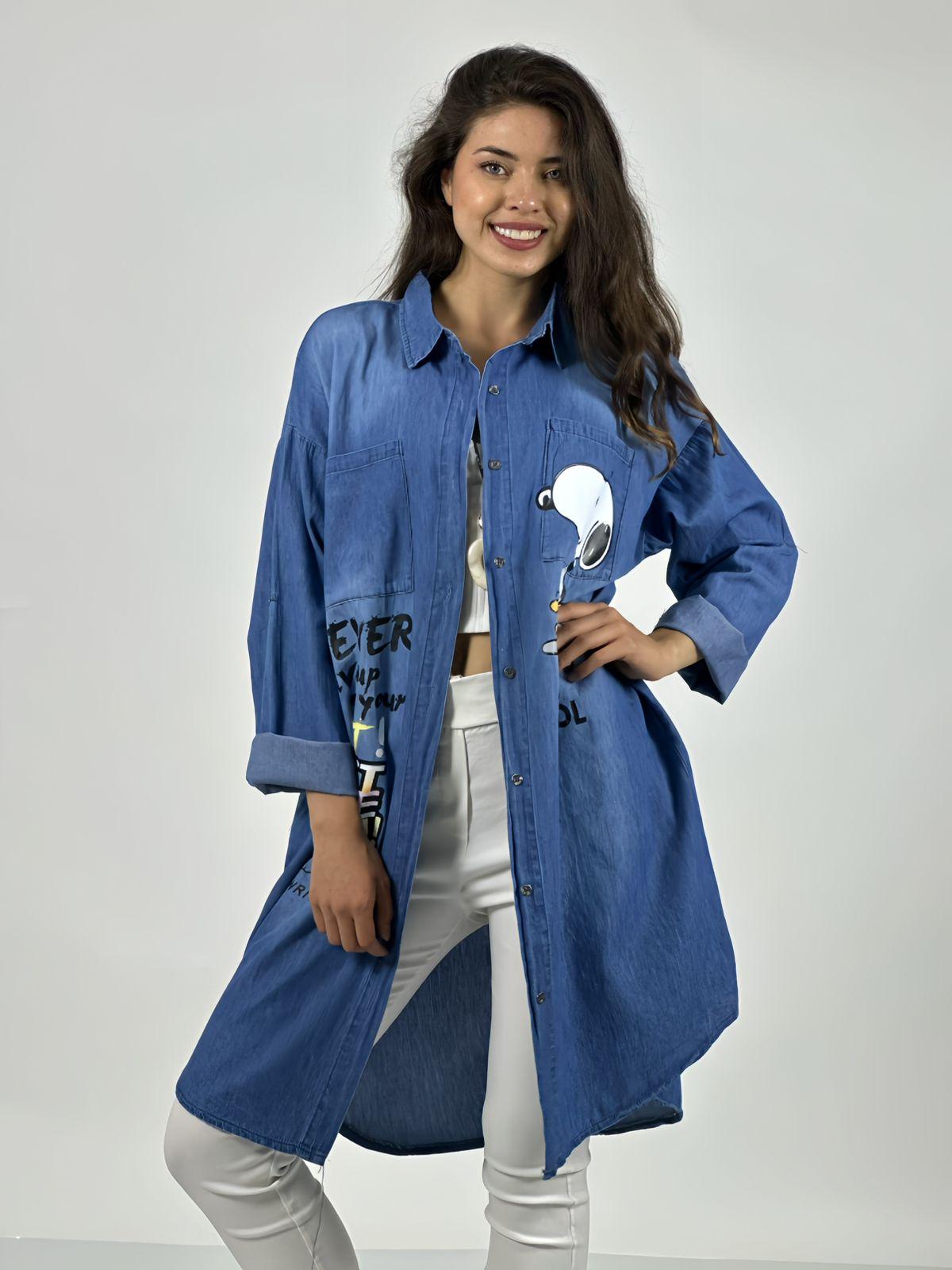 Blusón Mezclilla con Capucha Snoopy