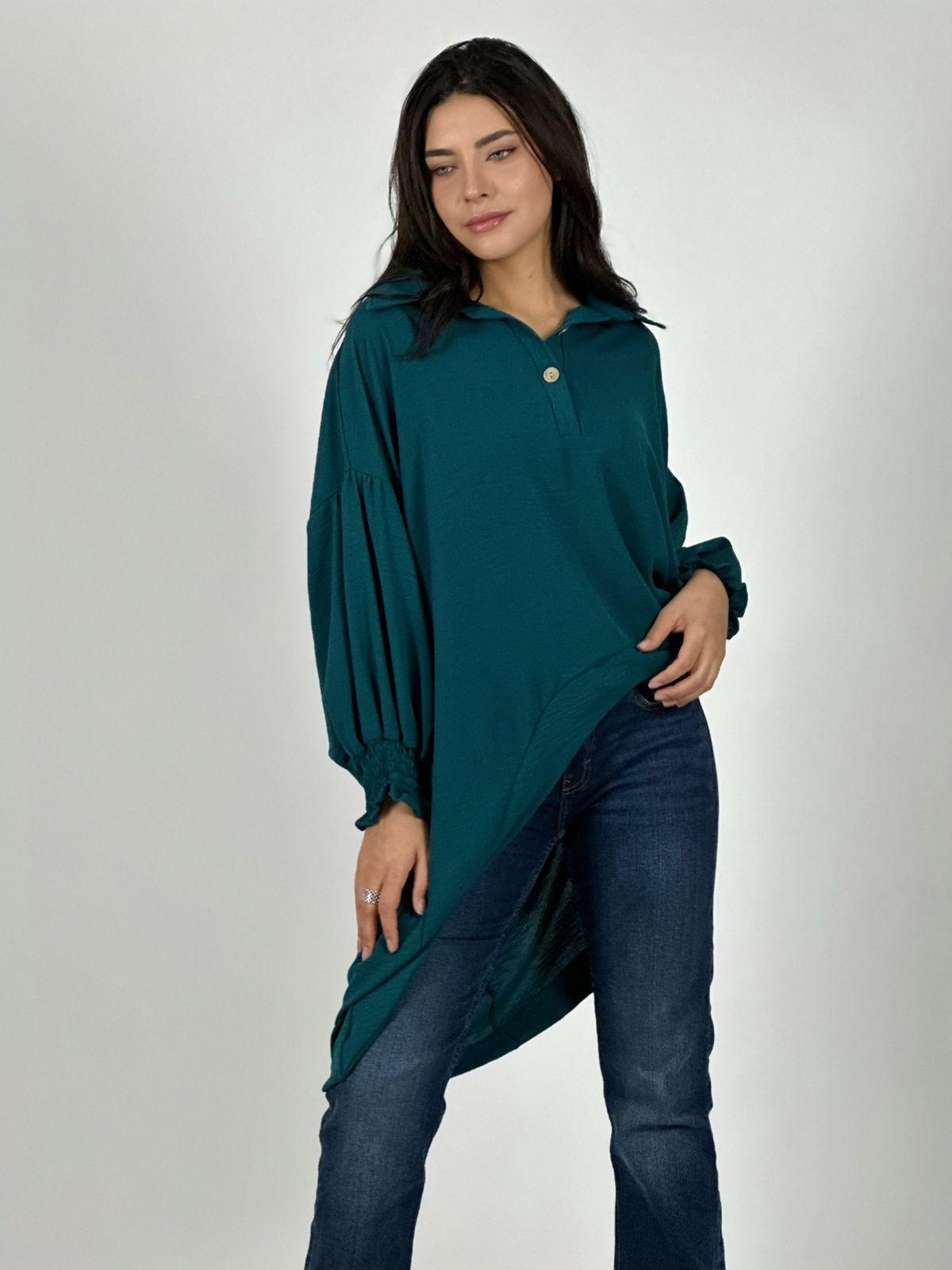 Blusón Camisero Tela Cey Con Botones