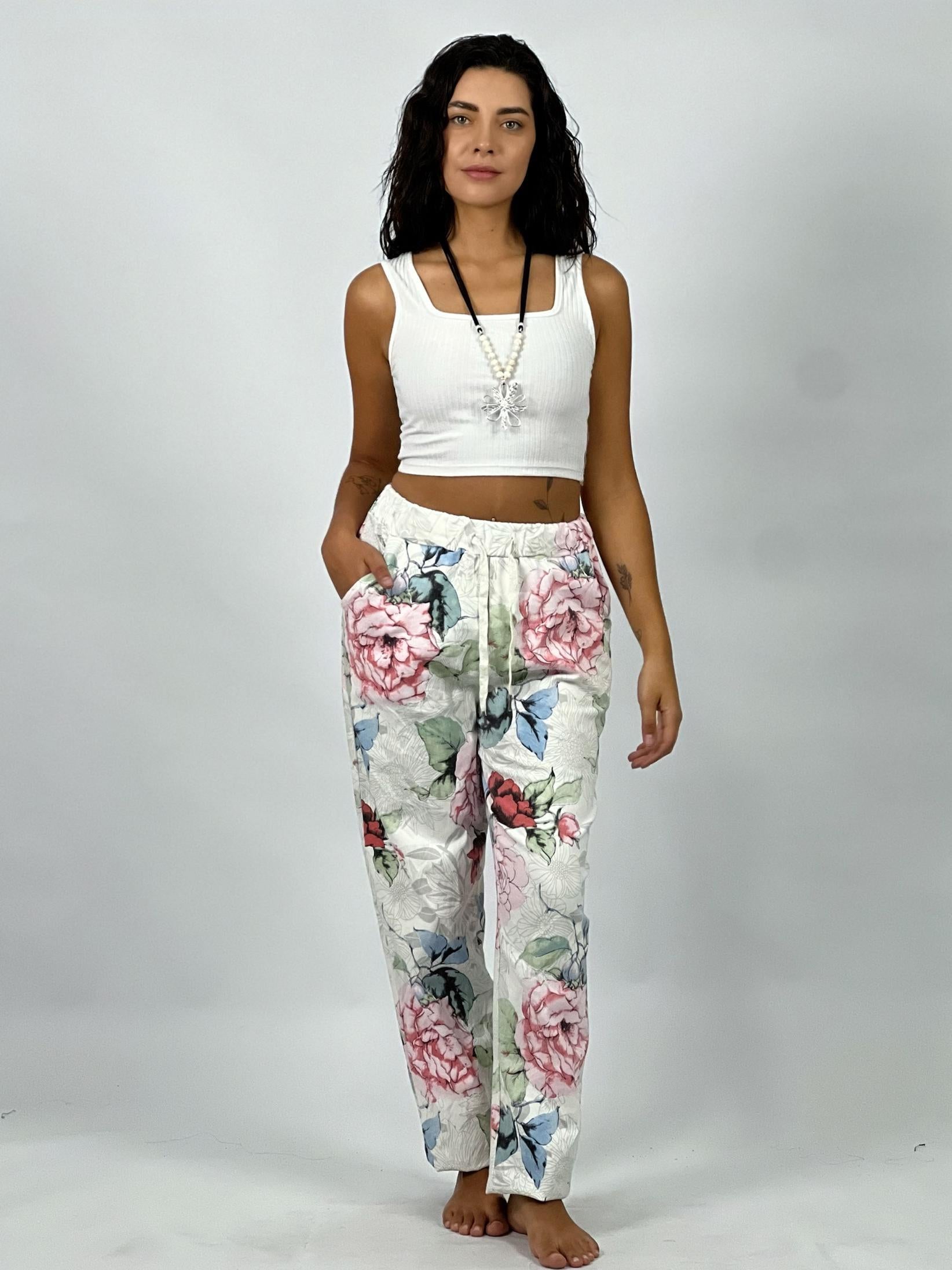 Jogger Italiano Gabardina Floral