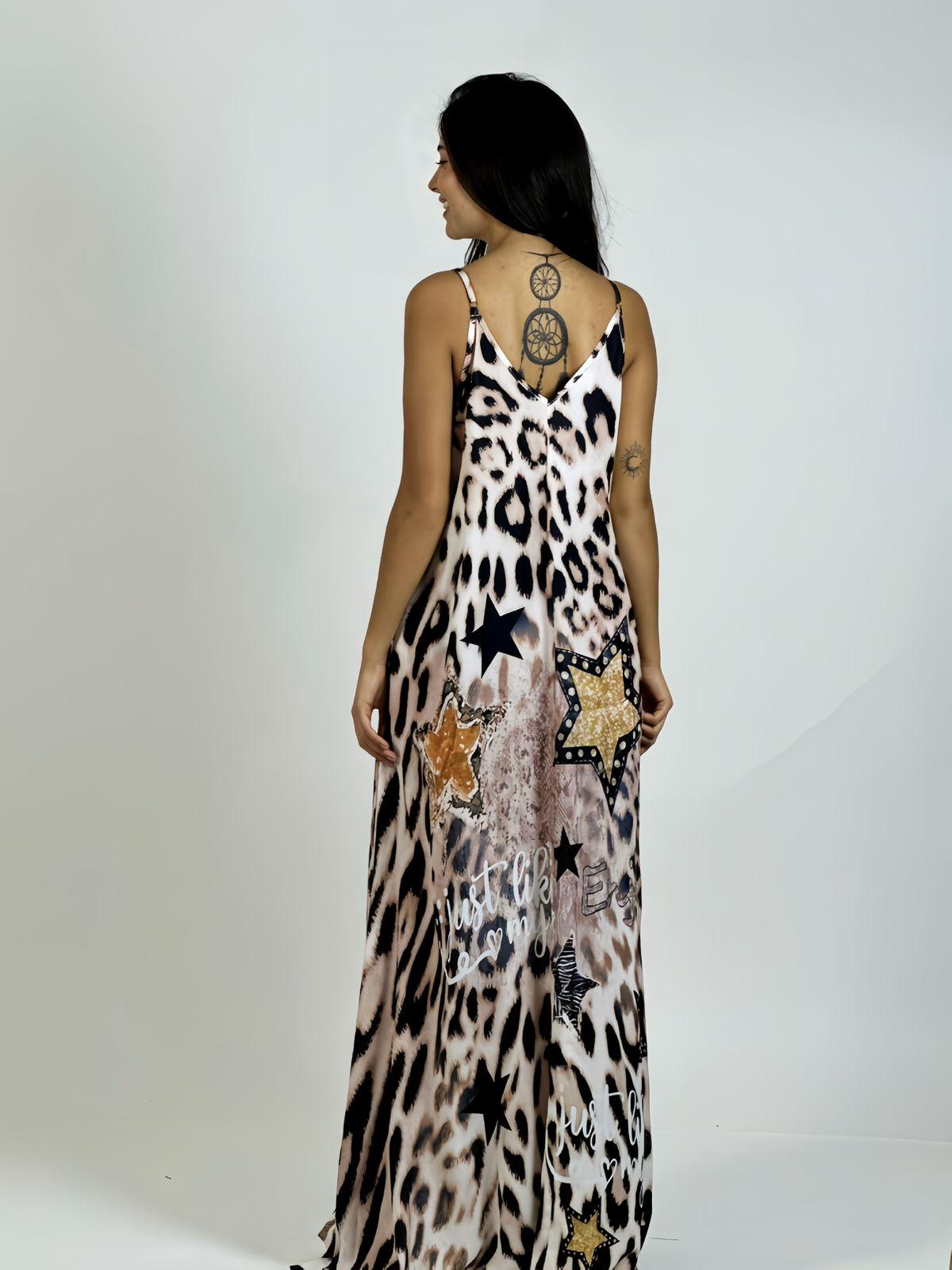 Vestido Viscosa Print, Estrellas y Letras