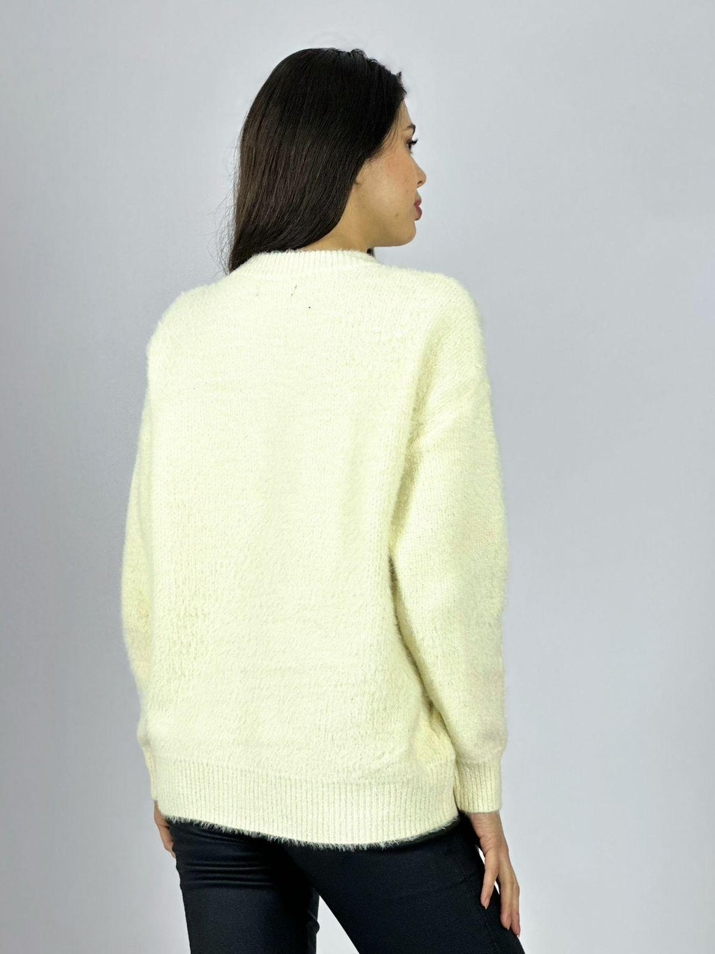 Sweater Cashmere Corazón Print con Brillos
