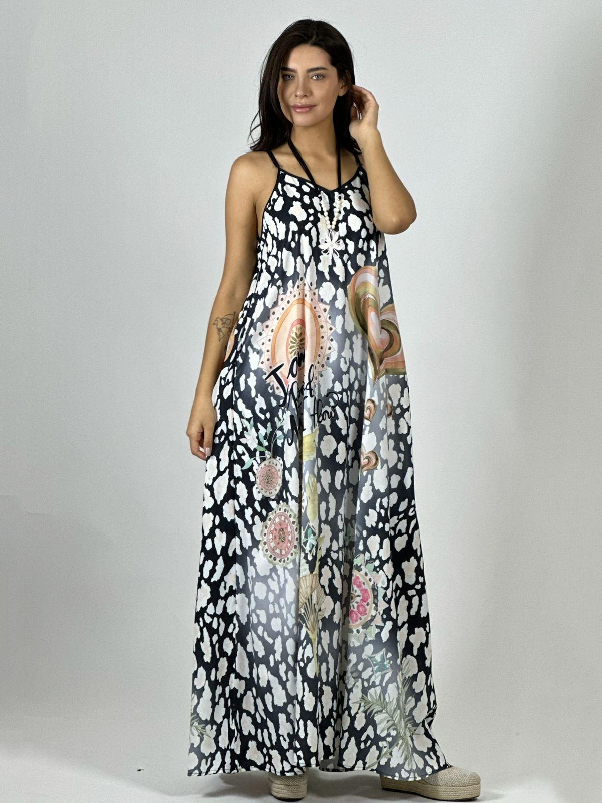 Vestido Viscosa Print con Corazón