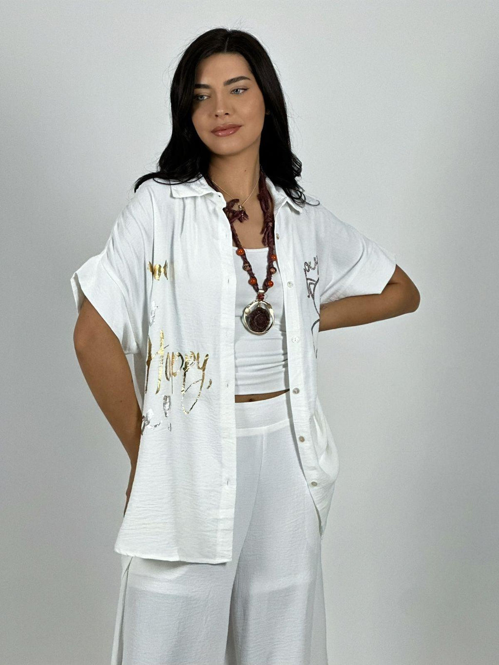 Blusa Crepé Happy Merry Oso Brillante