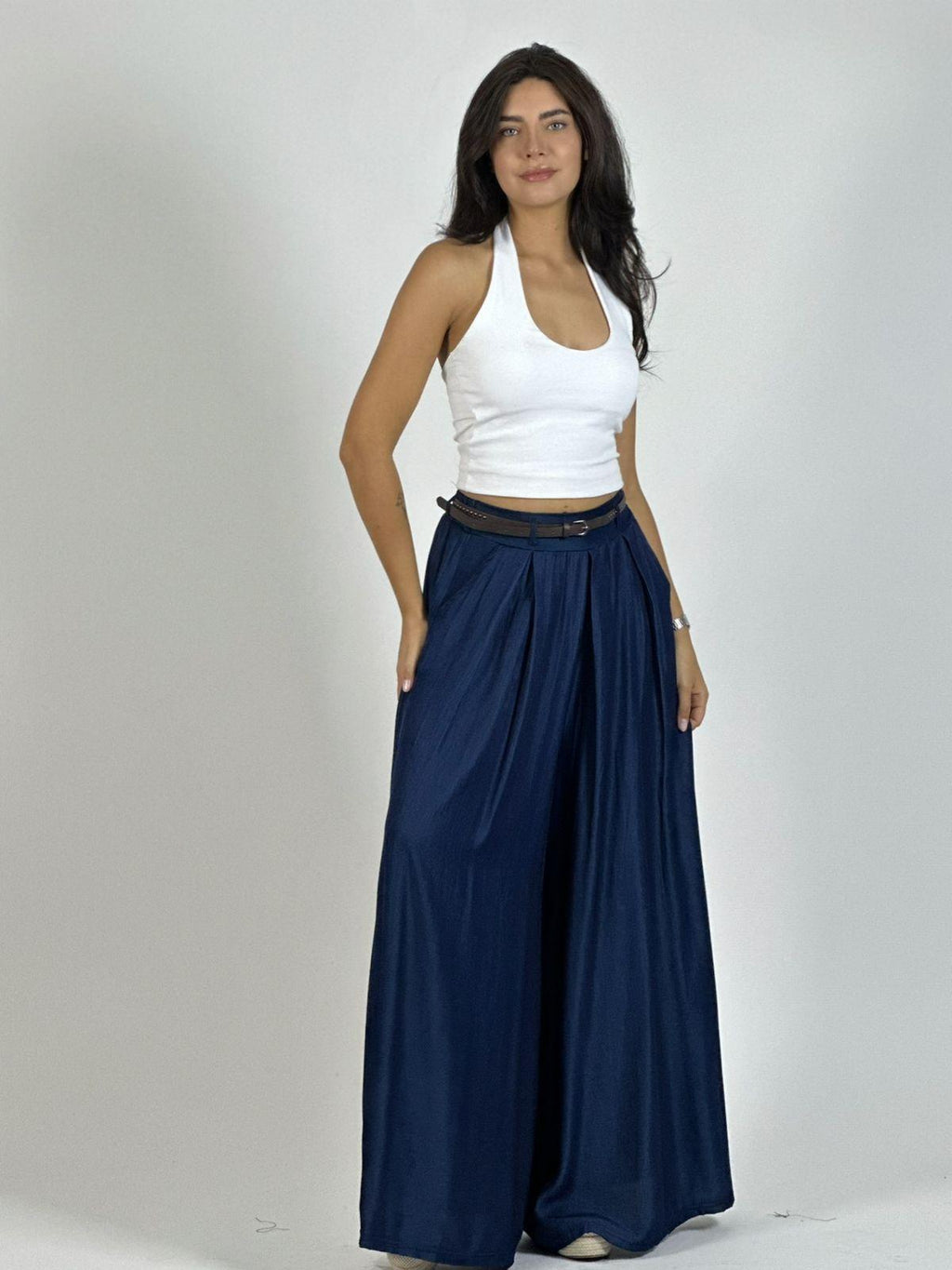 Palazzo Satinado con Cinturón