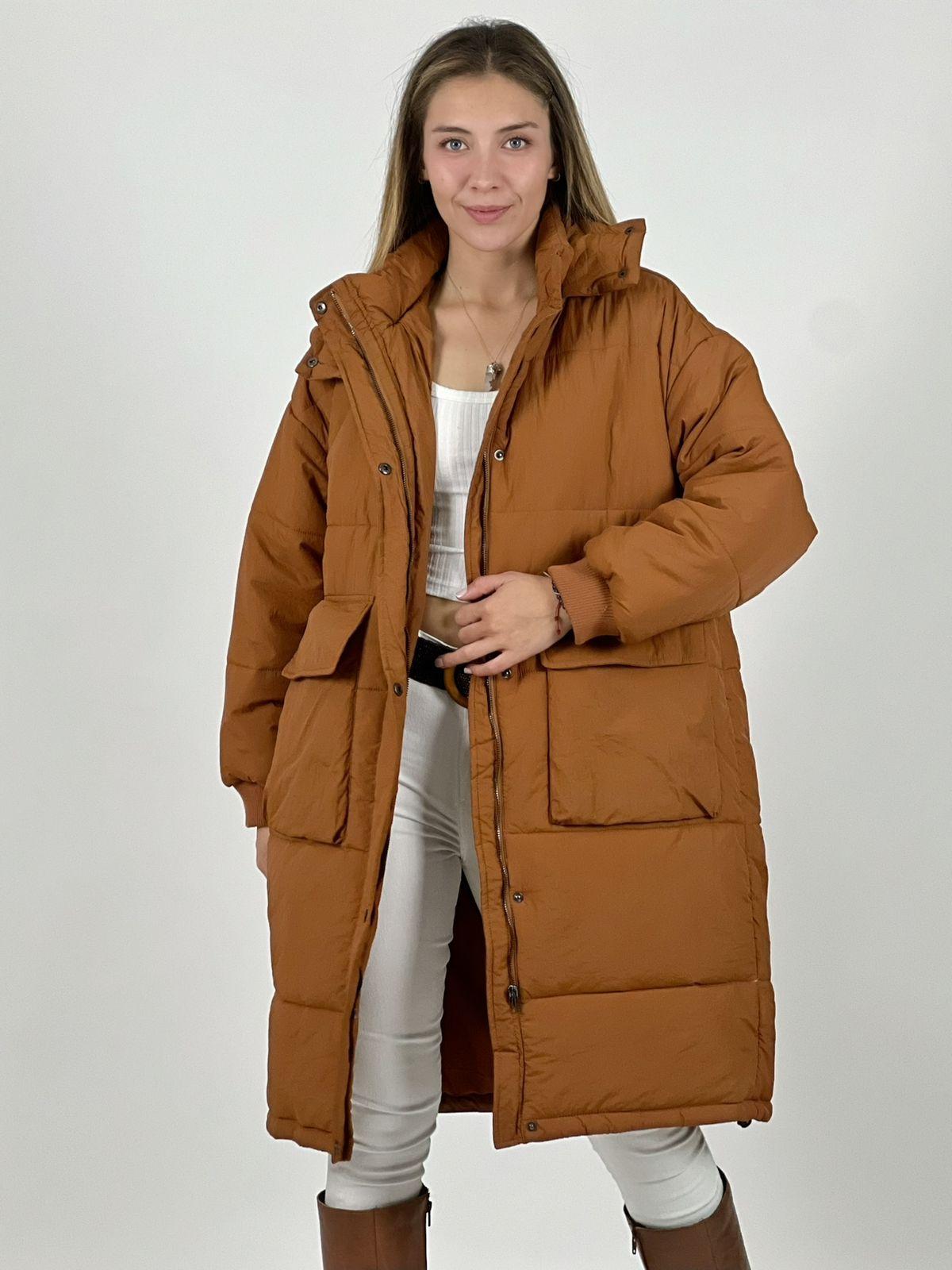 Parka Acolchada Bolsillos Cargo