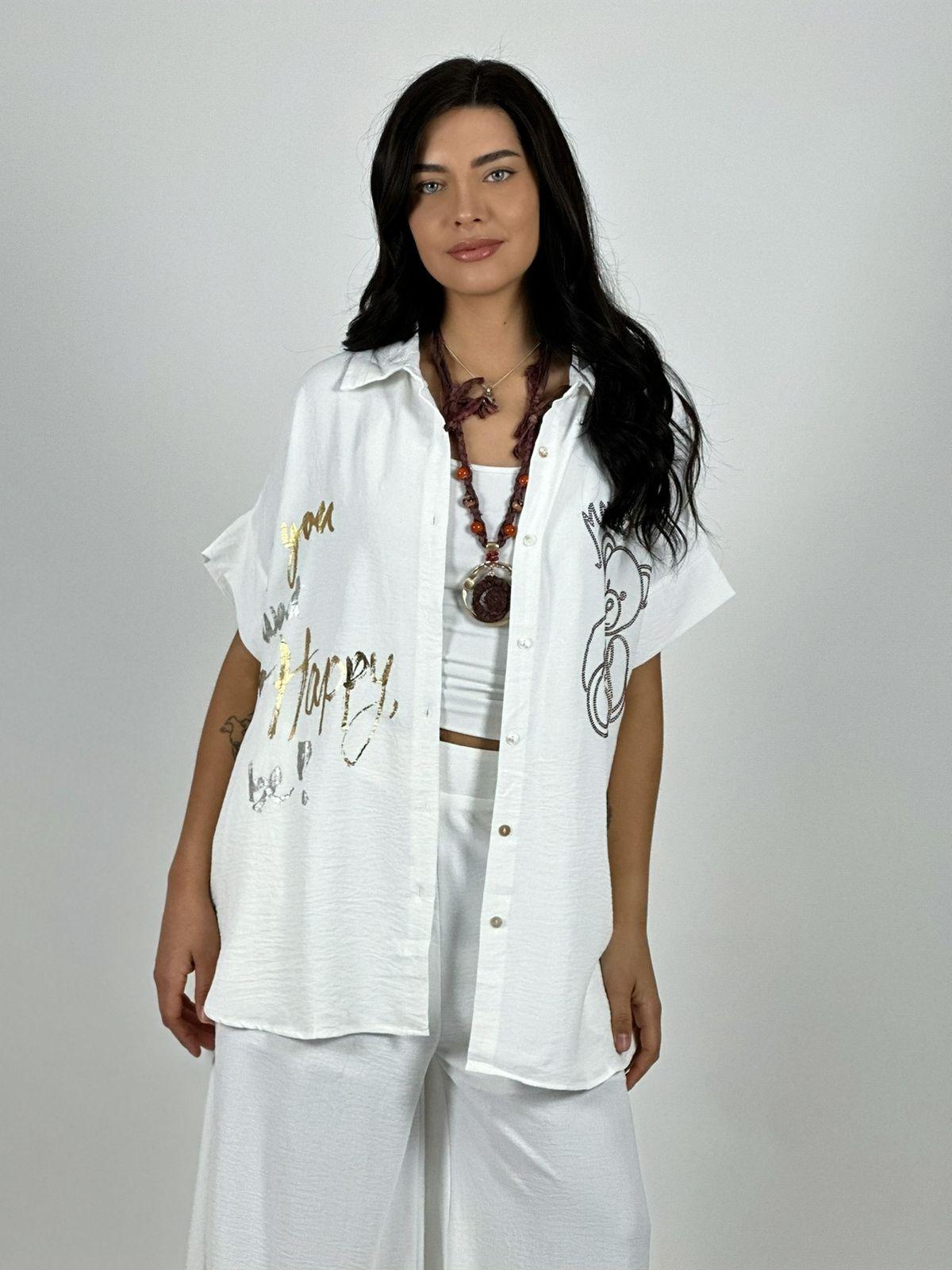 Blusa Crepé Happy Merry Oso Brillante