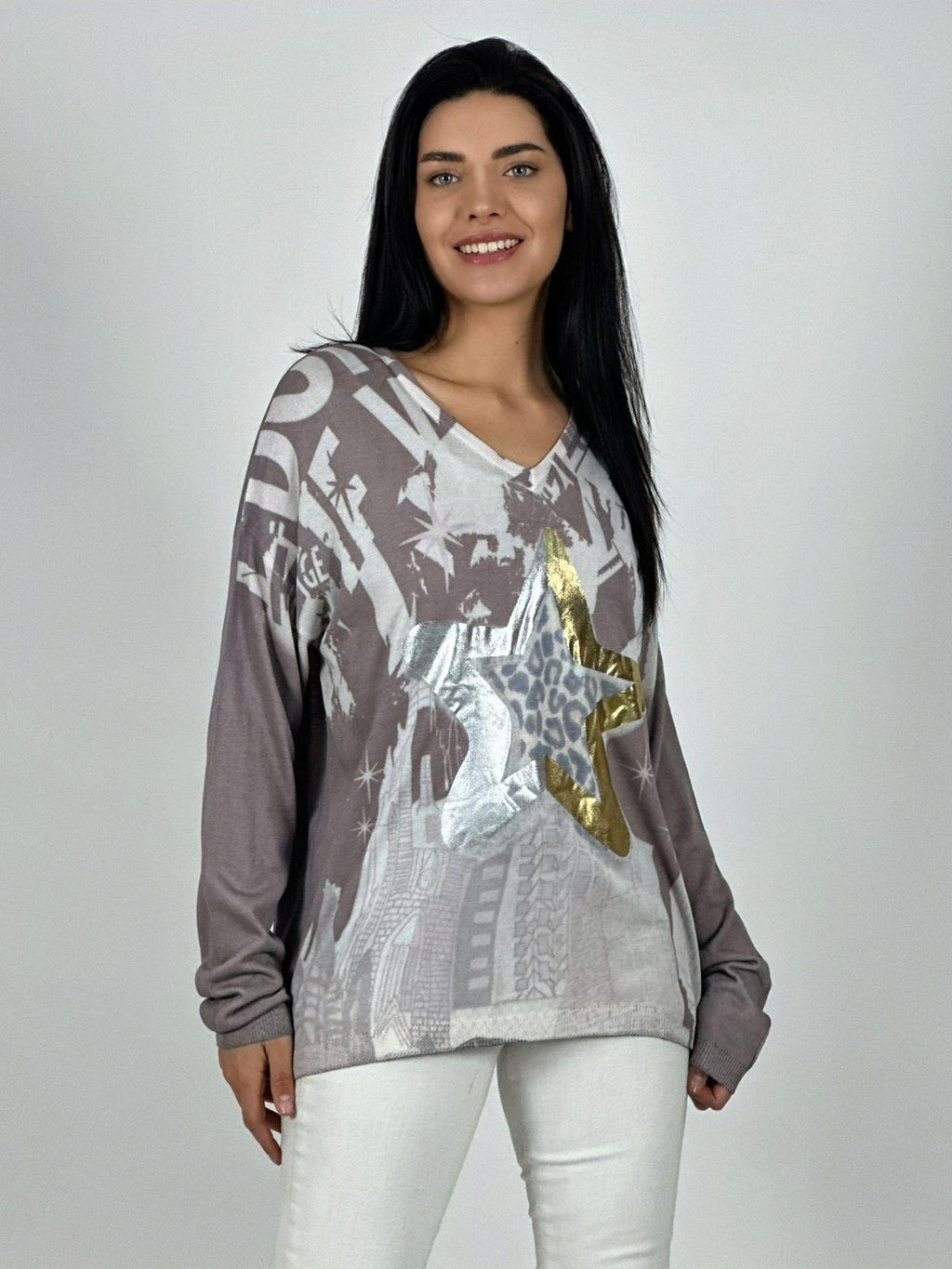 Sweater Hilo Estrella Brillante Print