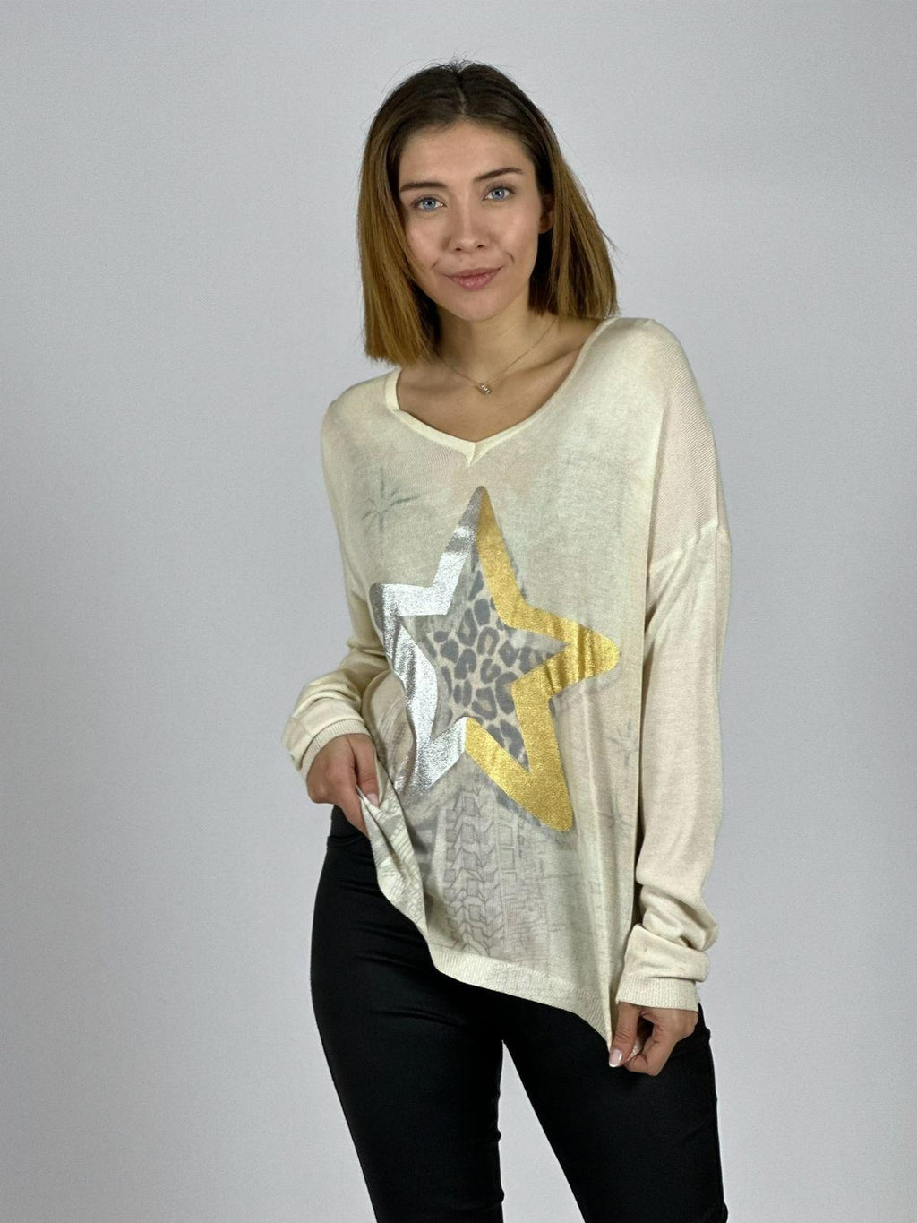 Sweater Hilo Estrella Brillante Print
