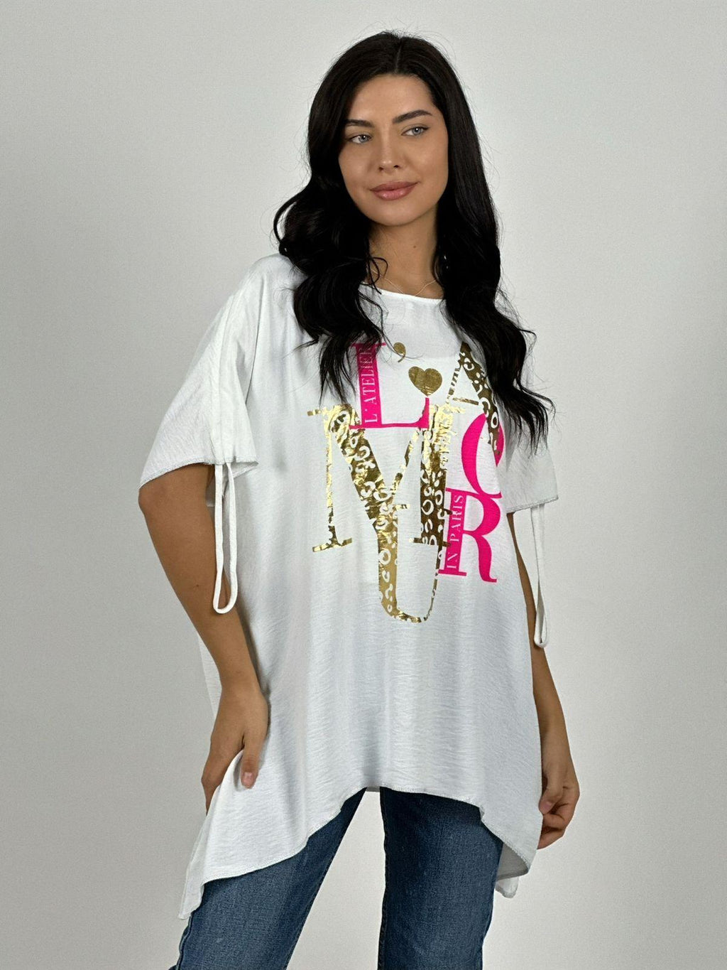 Polera Casual Crepé Diseño Print Amour