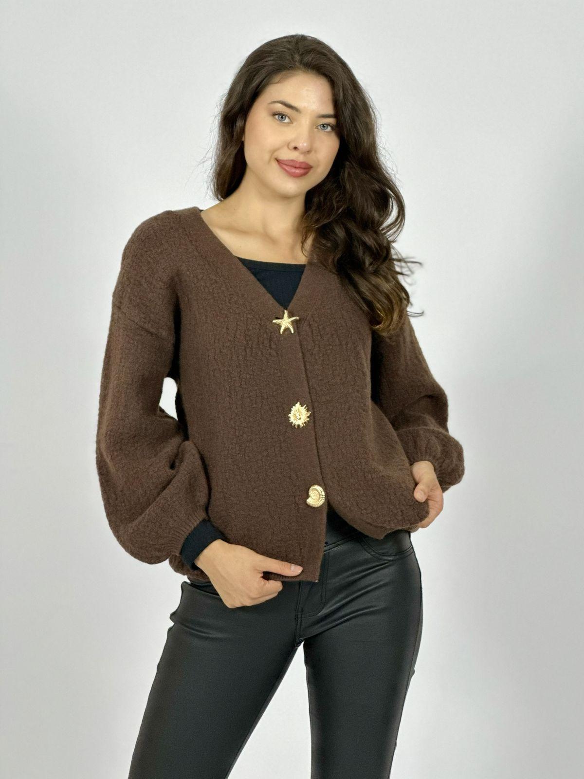 Sweater Lana Botones Caracolas y Estrellas