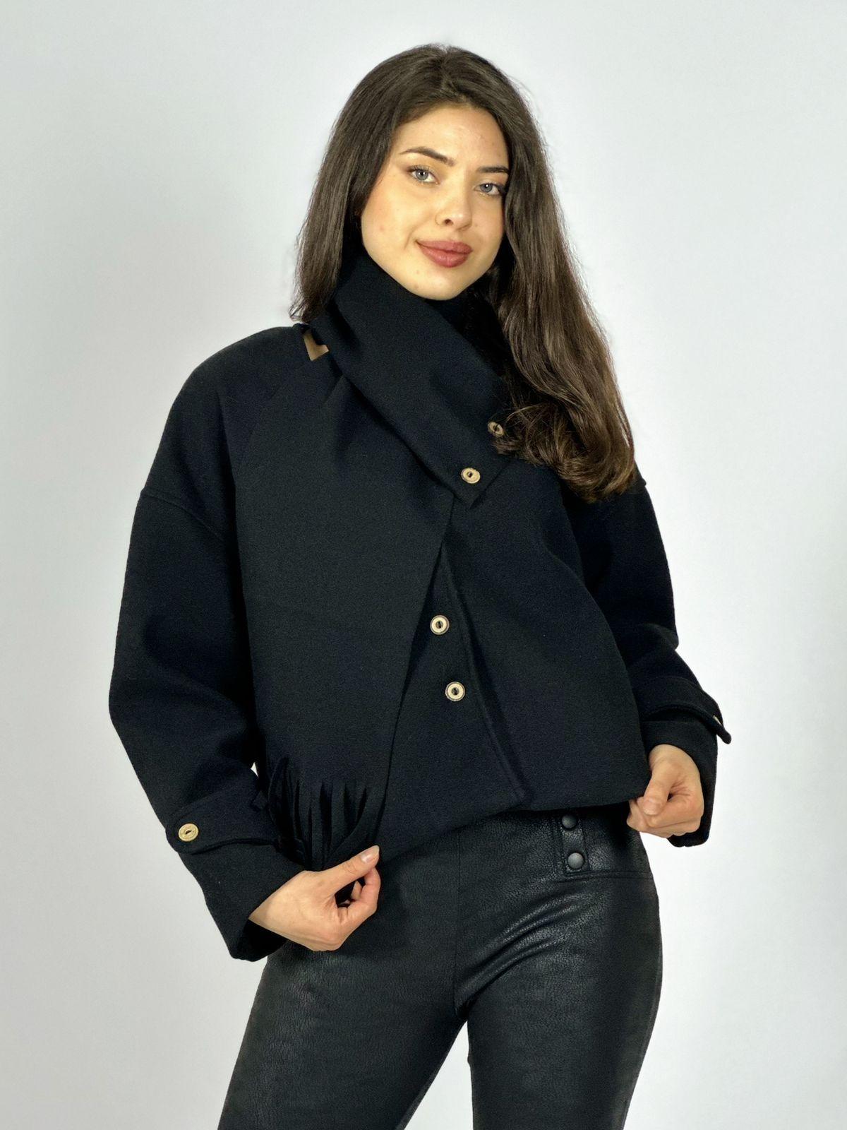 Chaqueta Paño con Bufanda Camel