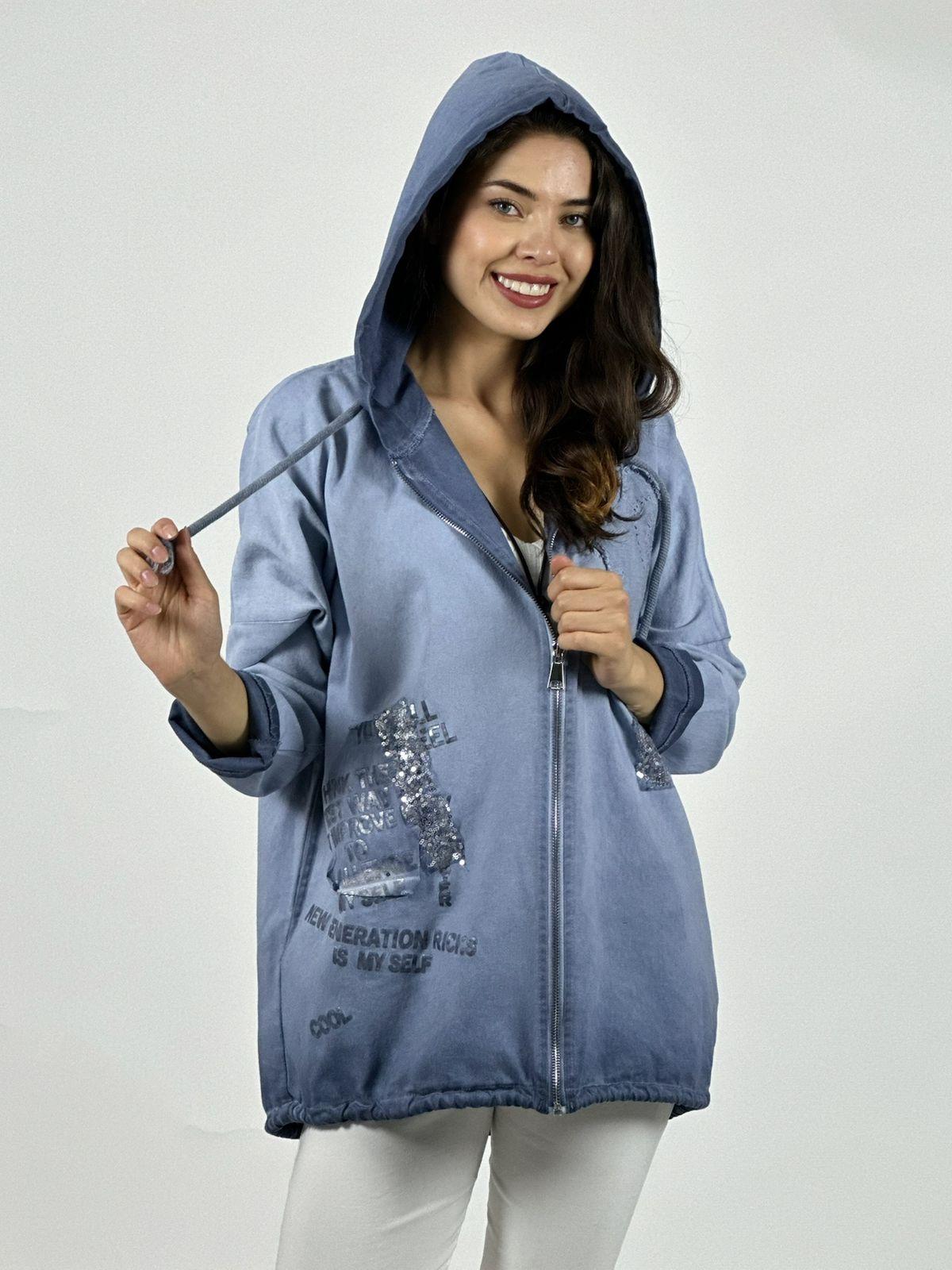 Polerón Algodón Con Cierre y Letras