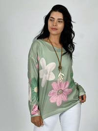 Sweater de Hilo con Flores