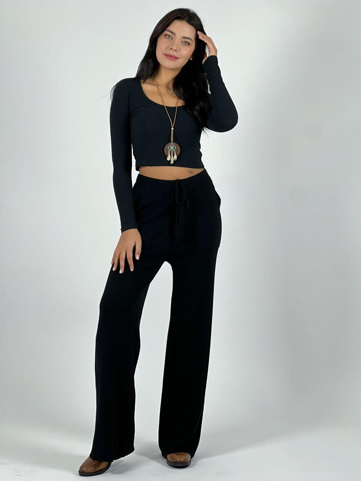 Pantalón De Lana con Bolsillos