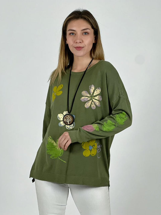 Sweater Spandex con Flores