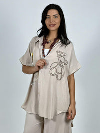 Blusa Crepé Happy Merry Oso Brillante