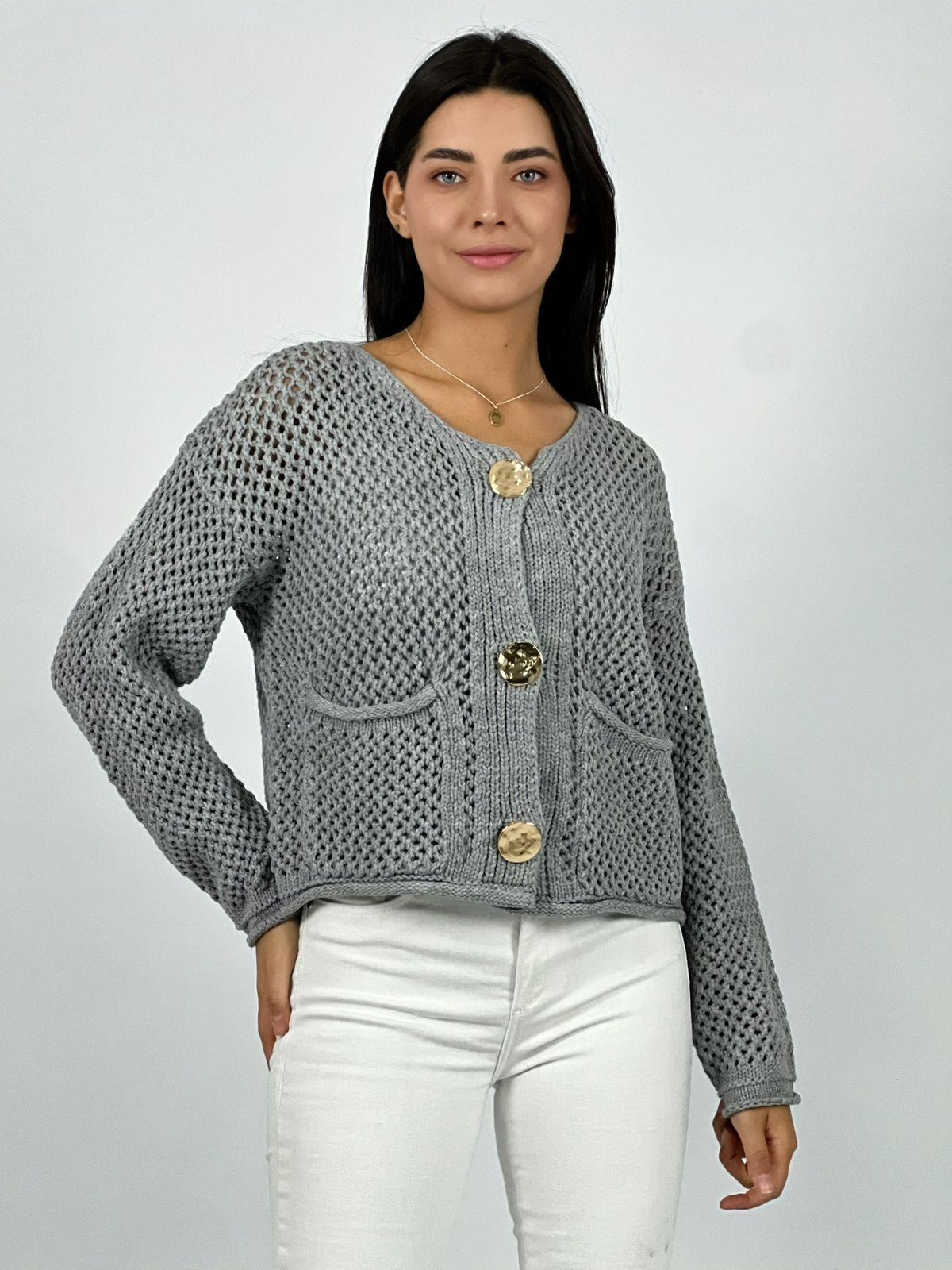 Chaleco Lana Tejido Con Botones Grandes