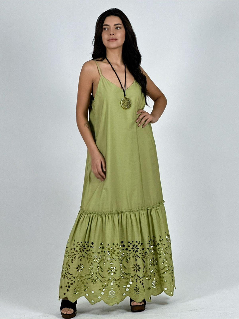 Vestido Gabardina de Tirantes Broderi