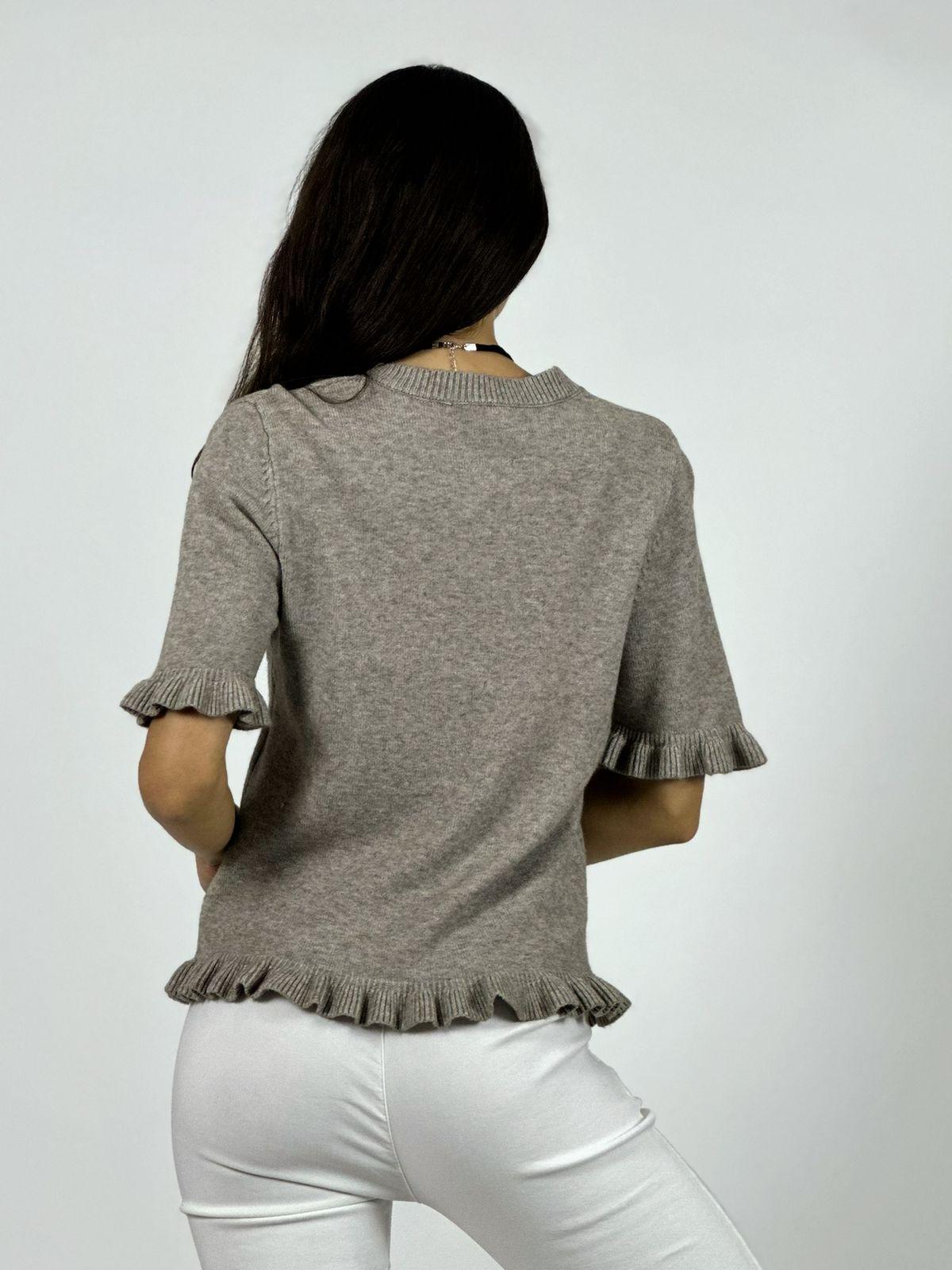 Sweater Spandex Manga Corta con Vuelos