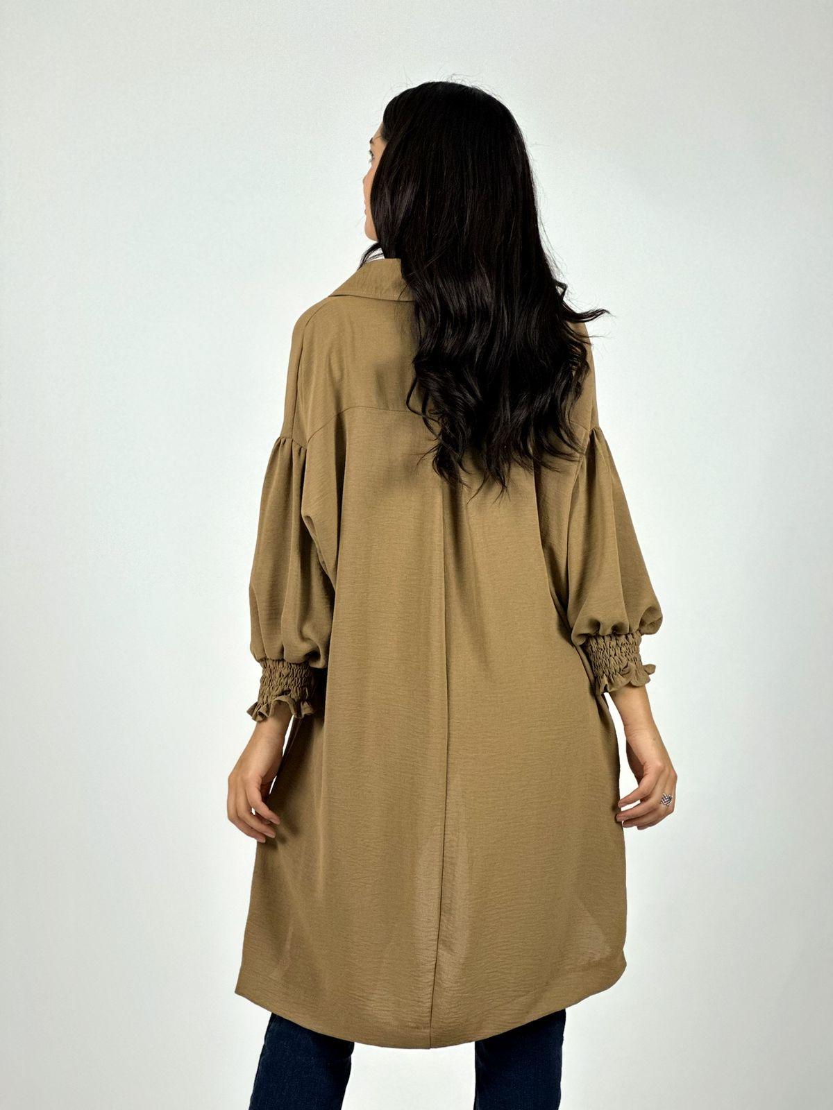 Blusón Camisero Tela Cey Con Botones