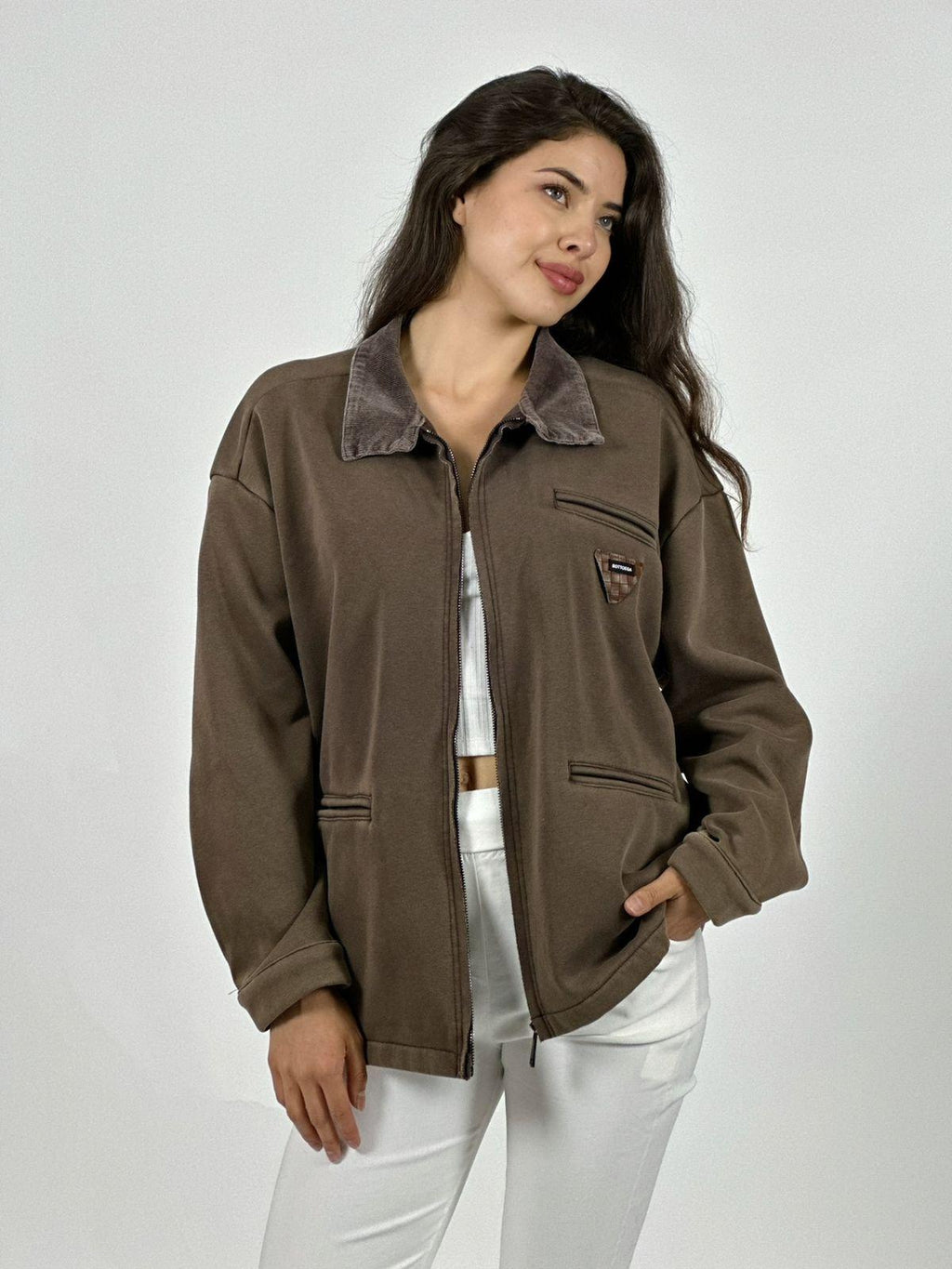 Chaqueta Afranelada con Cierre