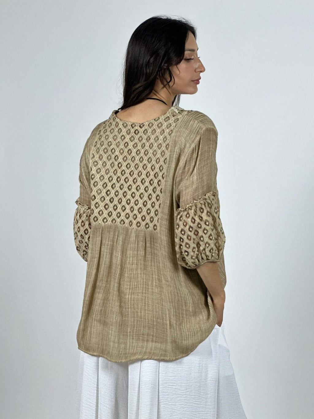 Blusa Mangas y Torso Encaje