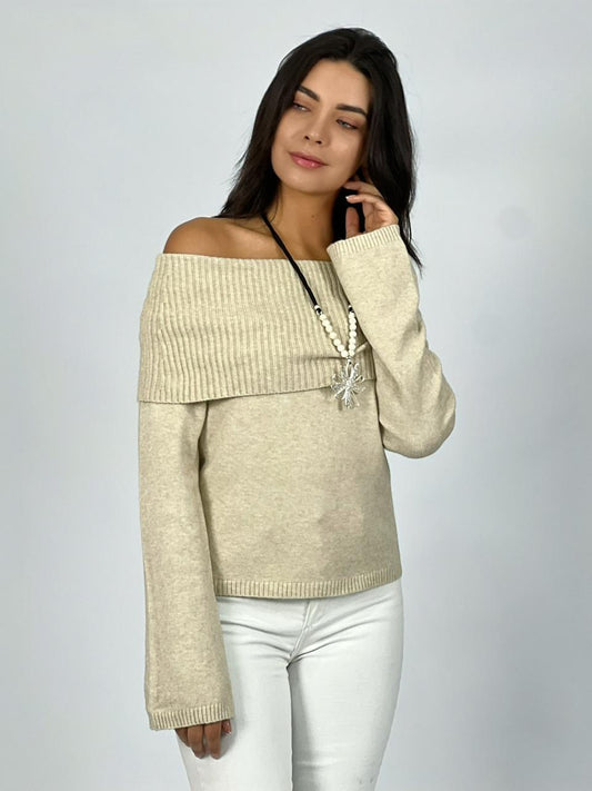 Sweater Lana con hombros descubiertos