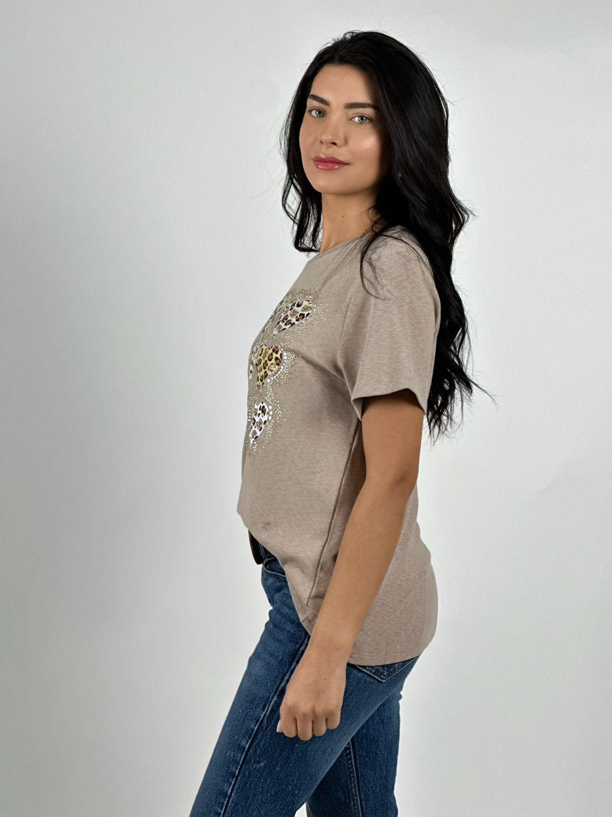 Polera Algodón Corazones Print