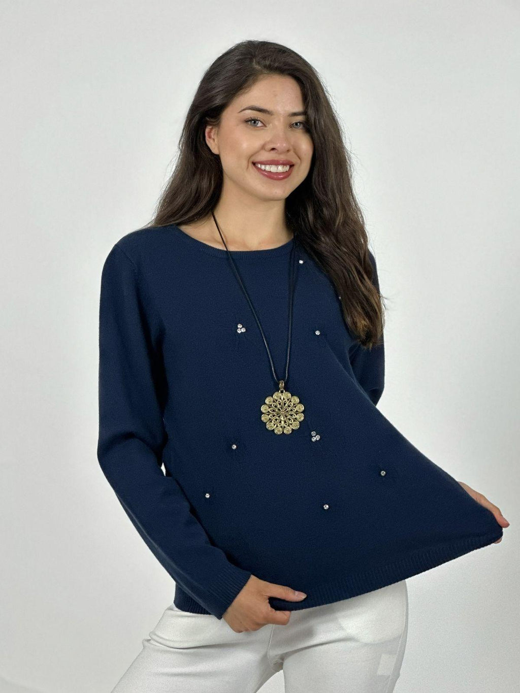 Sweater Spandex Flores y Diamantes