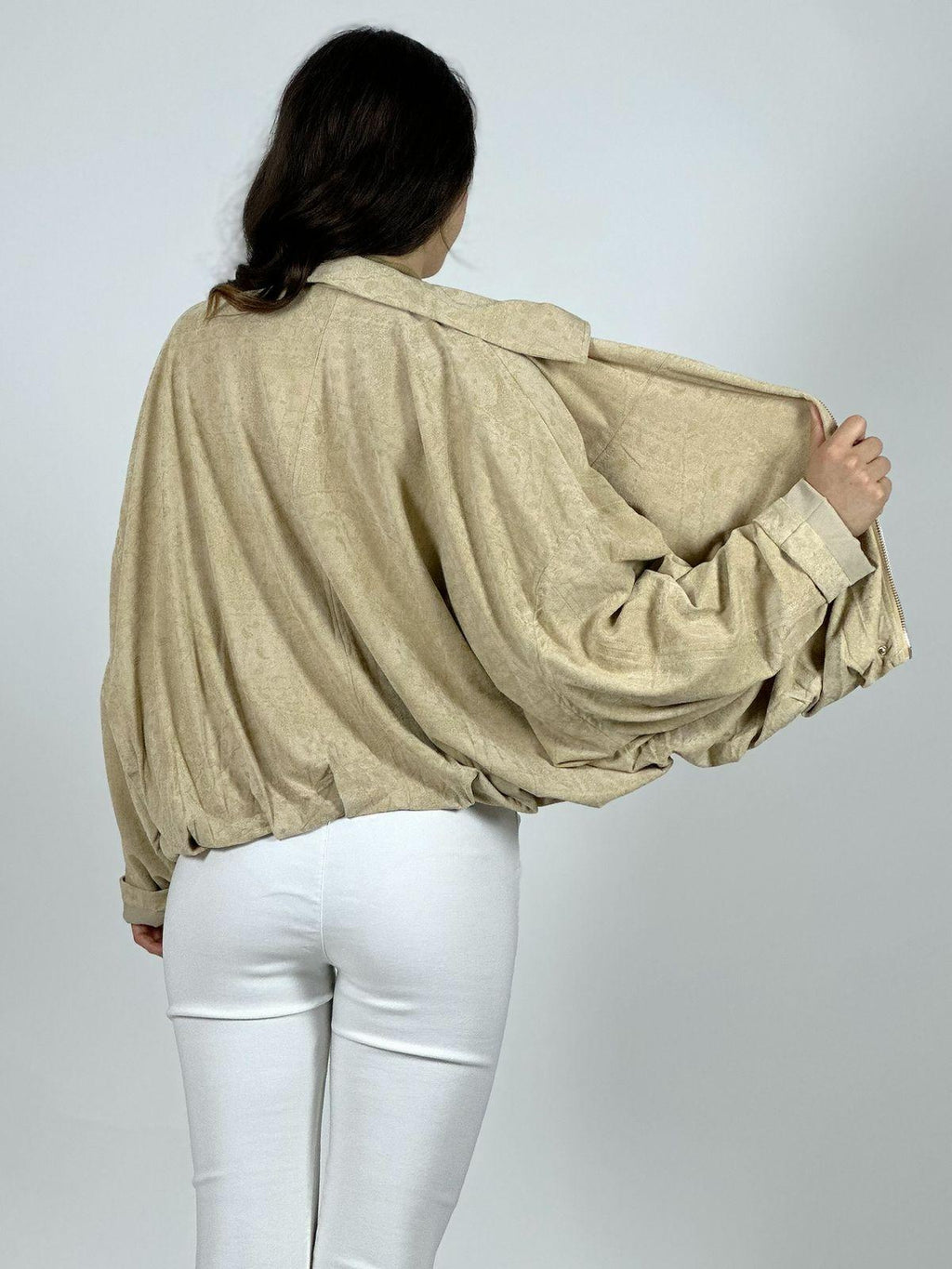 Chaqueta Bomber Gamuza Forrada Boho