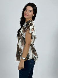 Blusa con Amarra Lirios Estampados