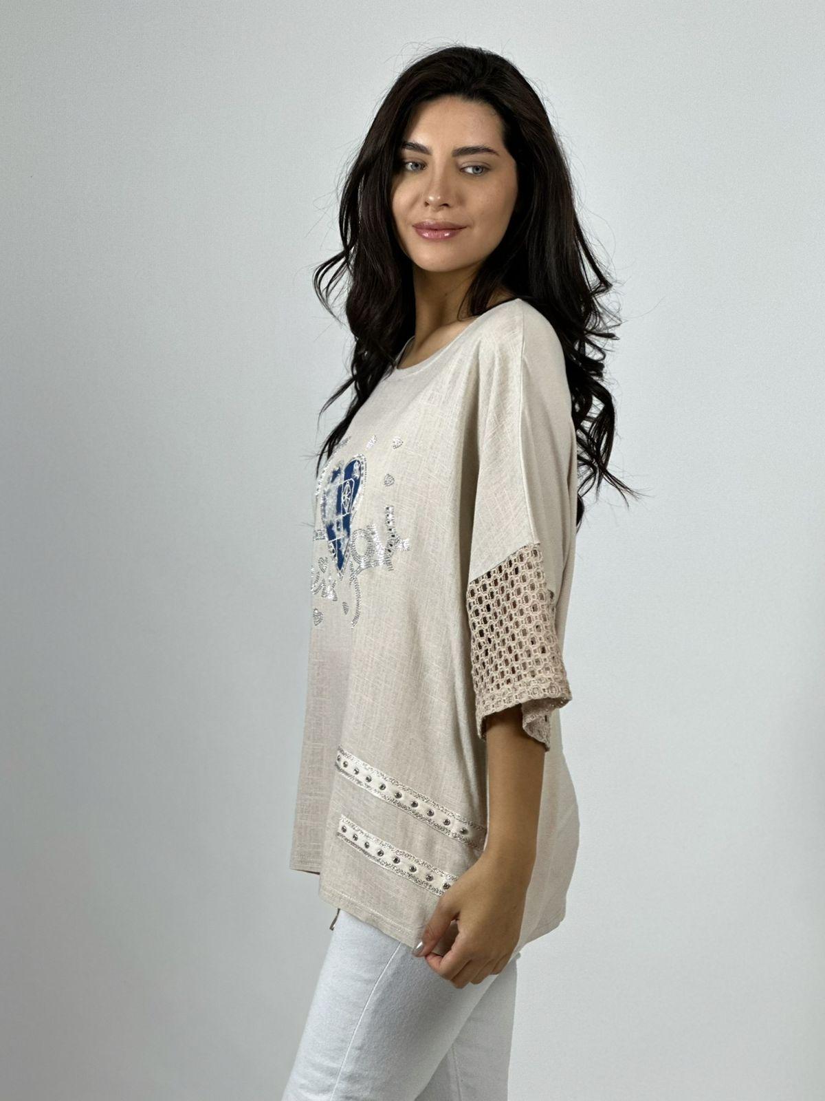 Polera Algodón Corazón Triple