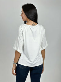 Blusa Viscosa Mangas Farolaos con Collar