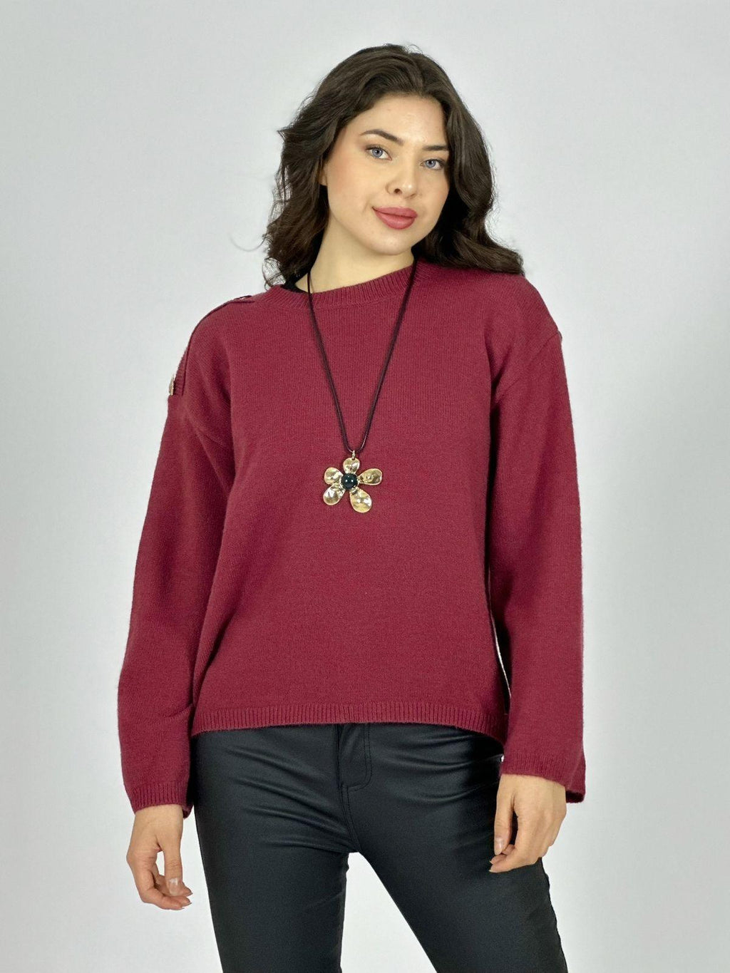 Sweater Lana Corazones Brillantes en Hombros