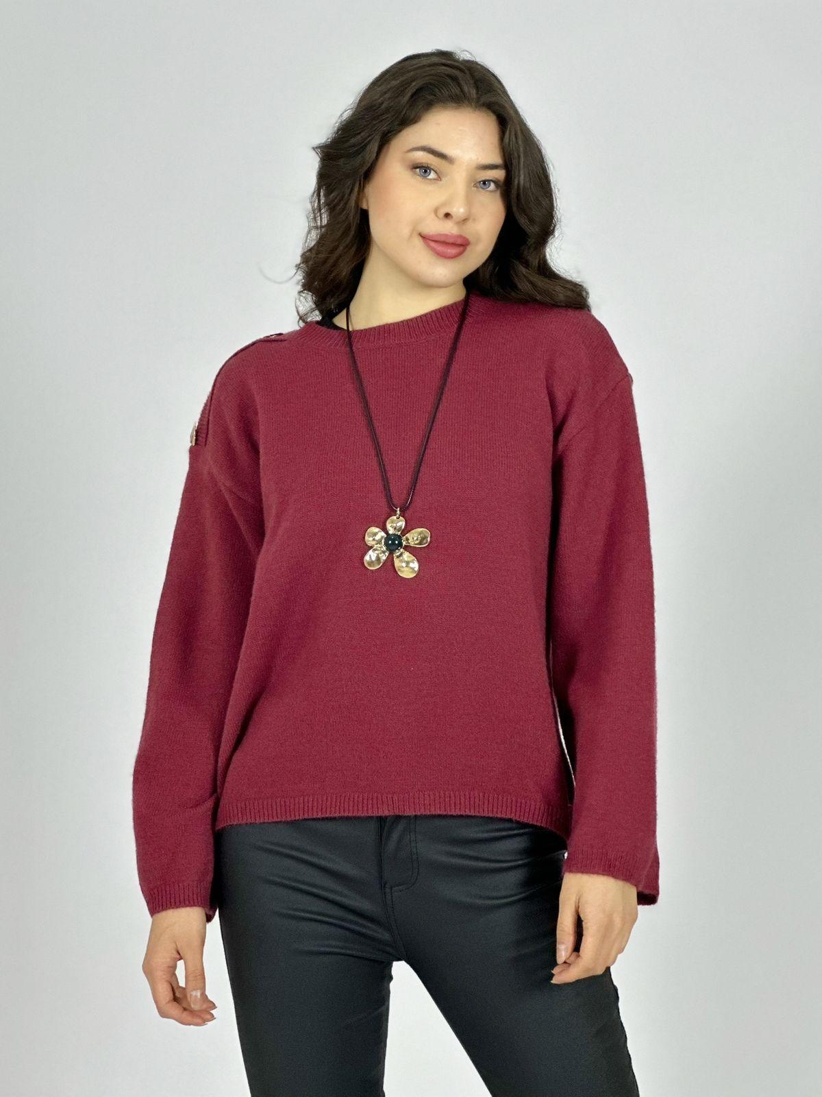 Sweater Lana Corazones Brillantes en Hombros