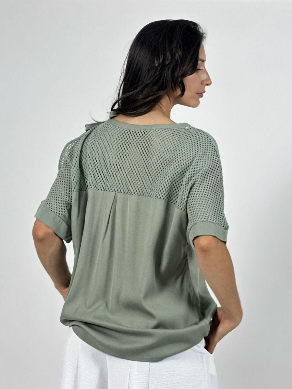 Polera Lino Hombros Tejidos LOVE Print