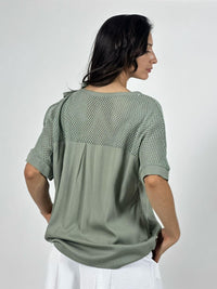 Polera Lino Hombros Tejidos LOVE Print